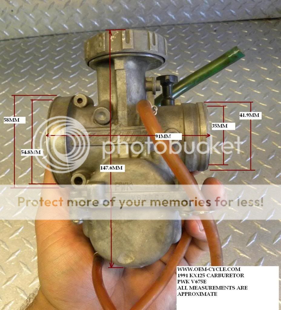 KX125 KAWASAKI 1991 KX 125 91 CARBURETOR MEASUREMENTS Photo by oemcycle